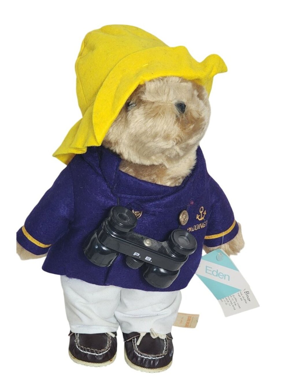 Vintage Eden Toys Paddington Bear with Binoculars Stuffed Animal | Made in Korea